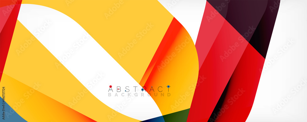 Geometric abstract background - multicolored abstract shapes on white. Vector Illustration For Wallpaper, Banner, Background, Landing Page Geometric abstract background - multicolored abstract shapes on white. Vector Illustration For Wallpaper, Banner, Background, Landing Page