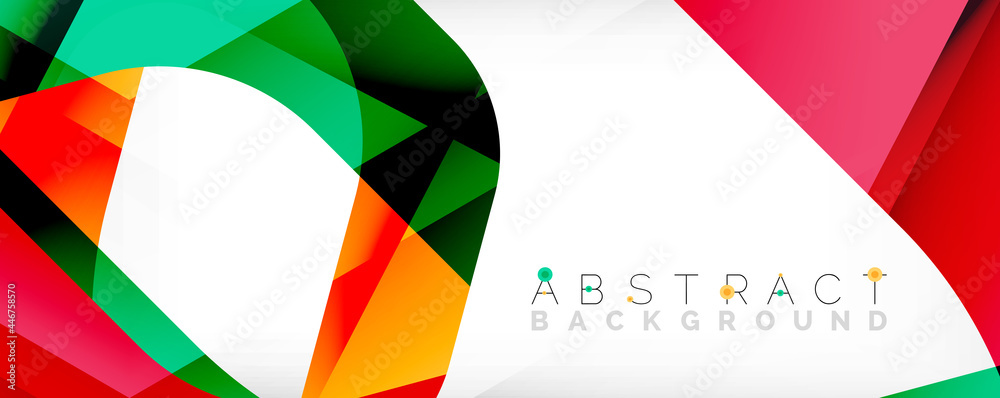 Obraz premium Minimal abstract background - color overlapping shapes on white with shadow lines. Vector Illustration For Wallpaper, Banner, Background, Landing Page