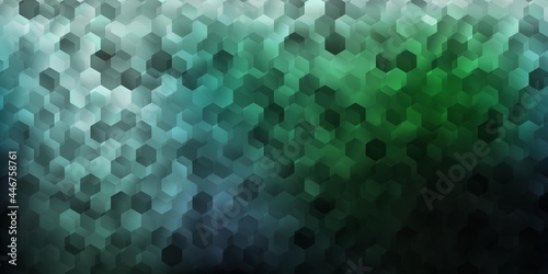 Light blue, green vector texture with colorful hexagons.