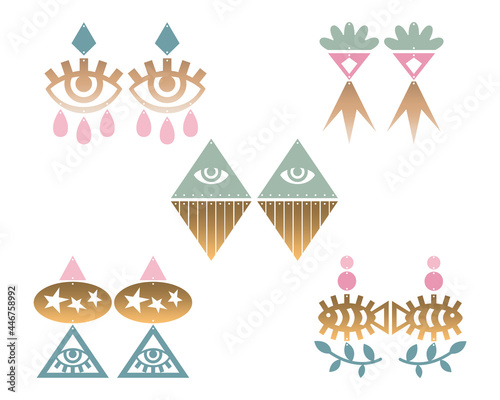 Bohemian Earring SVG. Boho Earrings SVG. Leather Earrings SVG. Silhouette Cut Files. Cricut Cut Files