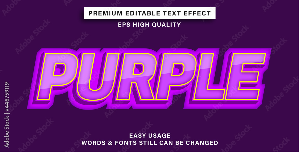 Editable text effect purple