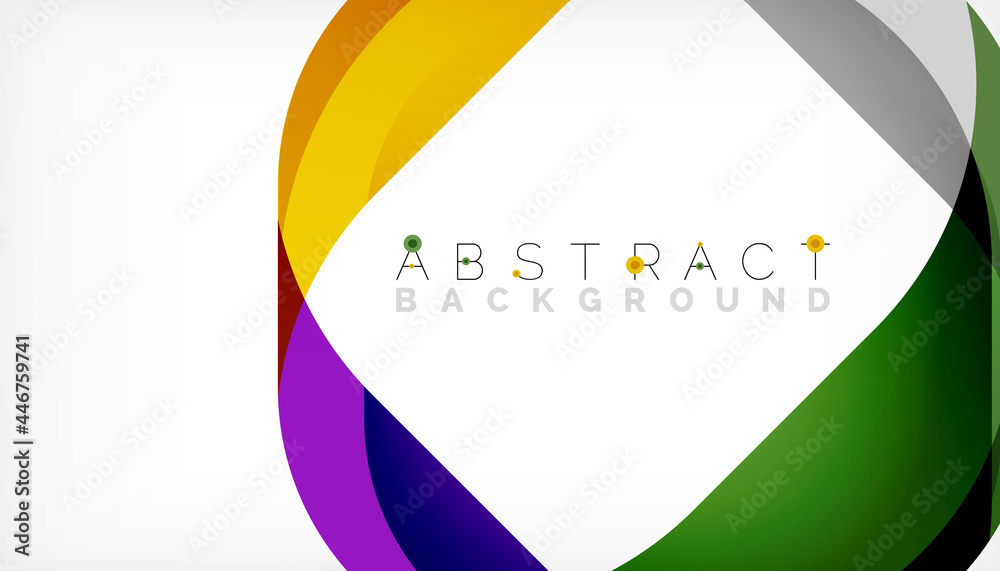 Abstract square shape with overlapping waves, minimal geometric background. Vector Illustration For Wallpaper, Banner, Background, Landing Page