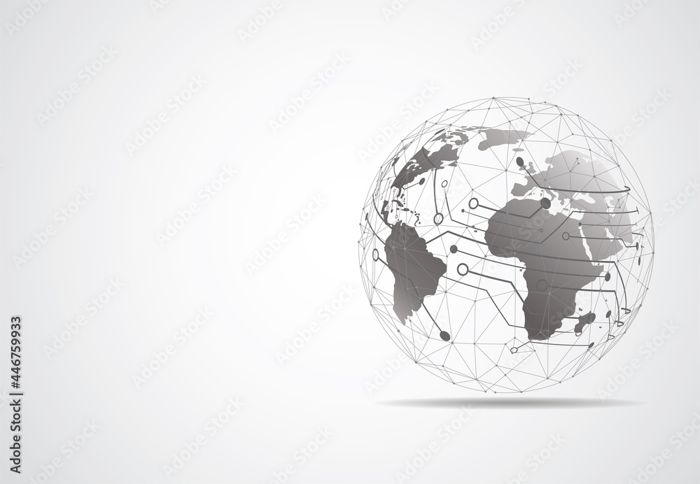 Global network connection. World map point and line composition concept of global business. Vector Illustration Global network connection. World map point and line composition concept of global business. Vector Illustration