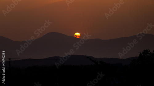 Obraz na plátne sunset in the mountains