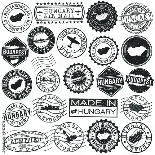 Budapest Hungary Stamp. Vector Art Postal. Passport Travel Design. Travel and Business Set.