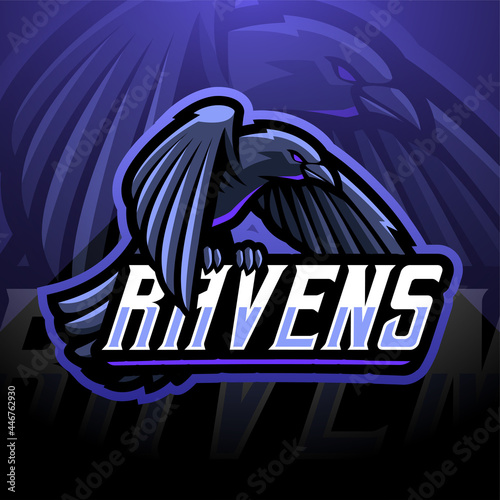 Ravens sport mascot logo design