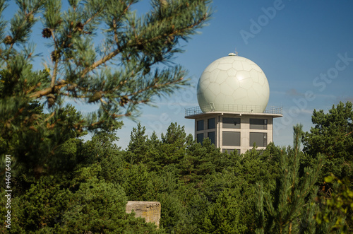 Vászonkép Military radar with a dome, Ventspils, Latvia.