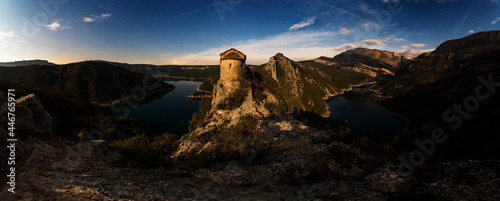 night panoramic with moonlight in La Pertusa