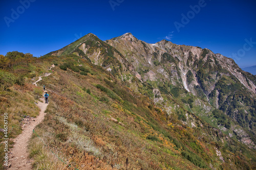 Mt.Kashimayari trekking in early autumn, 初秋の鹿島槍ヶ岳登山 photo