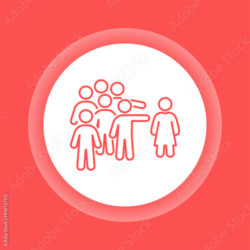 Social bullying color line icon. Harassment, social abuse and violence.