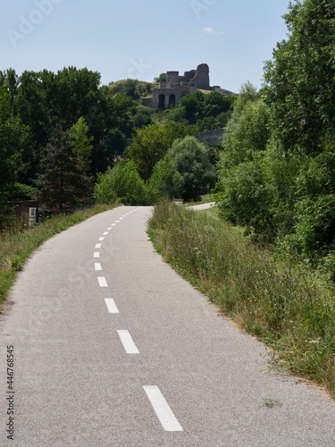 Photography Bike path to the ruins of the castle Devin, Bratislava, Slovakia