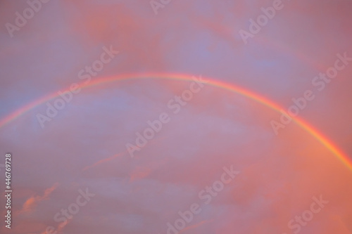 Beautiful rainbow and sky in the early morning. © loveallyson