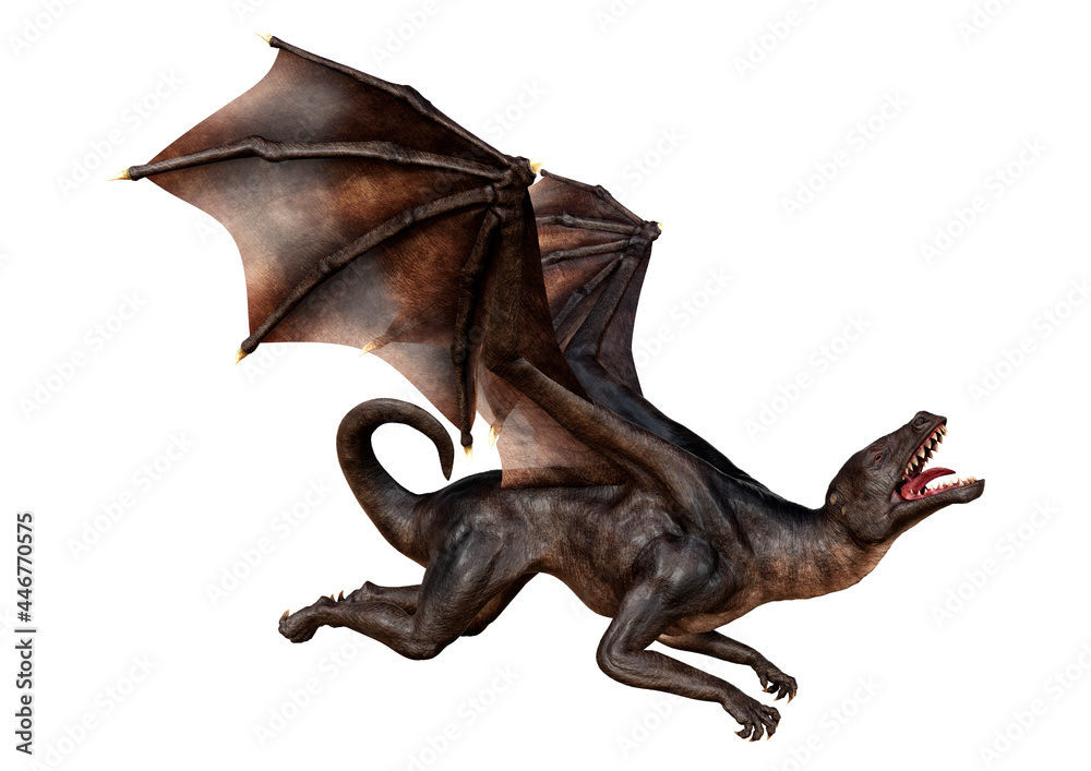 3D Rendering Fairy Tale Dragon on White 3D Rendering Fairy Tale Dragon on White