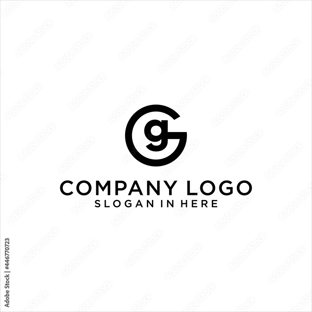 g gg logo design vector with circle shape g gg logo design vector with circle shape