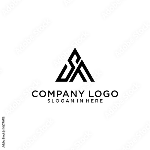 sf logo design with abstract and geometric vector