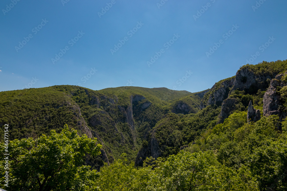 Lazarev canyon, Serbia, in the summer