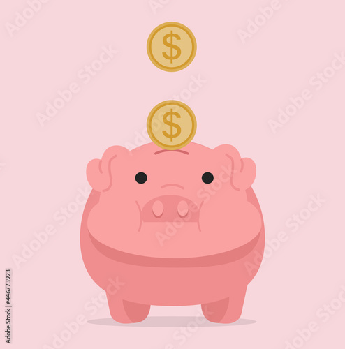 piggy bank with coin money savings concept of growth