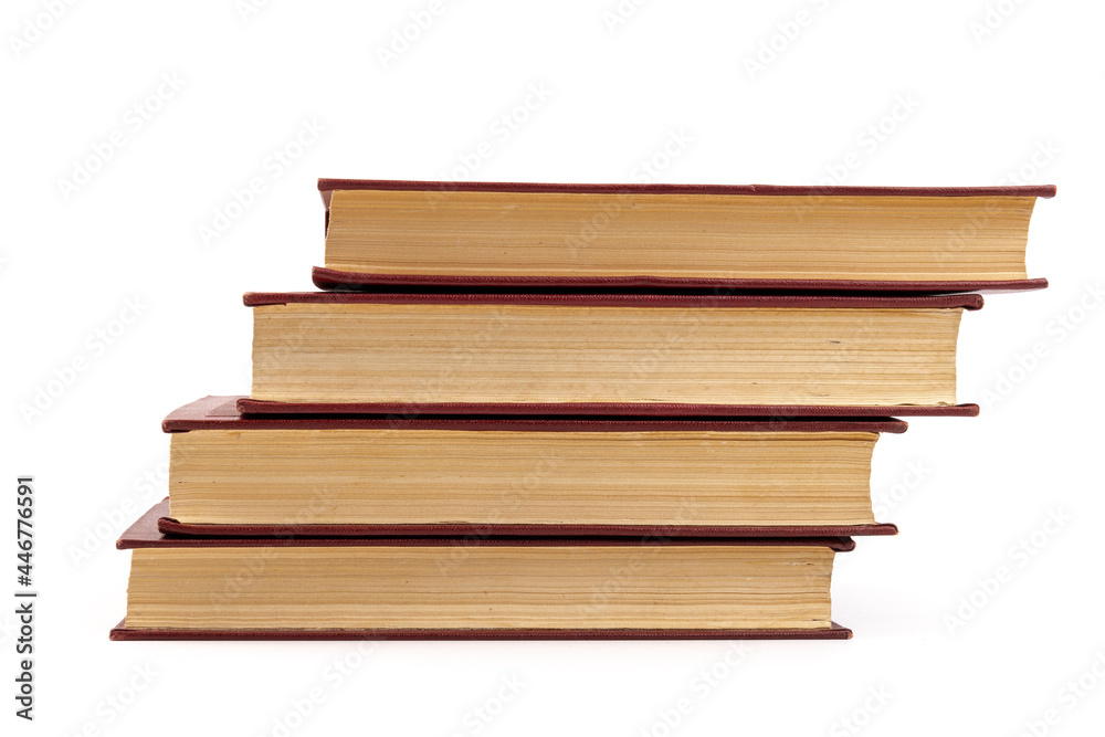 Old hardback books background. Top view. education background. Back to school. Copy space for text. Old hardback books background. Top view. education background. Back to school. Copy space for text.