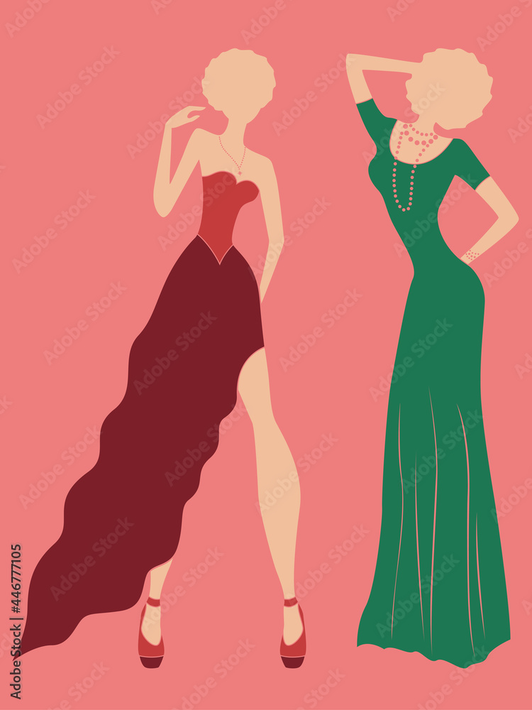 Attractive ladies in long gown Attractive ladies in long gown