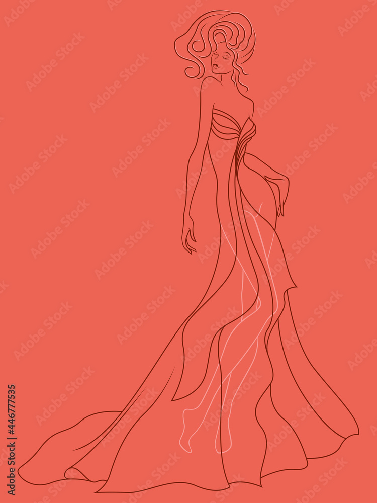 Abstract outline of charming and sensual lady Abstract outline of charming and sensual lady