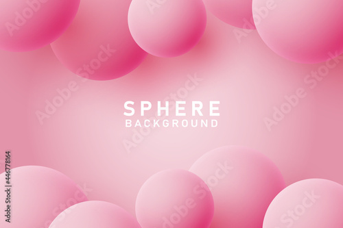 Abstract 3d sphere shape pink background