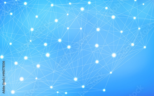 ネットワークをイメージしたアブストラクト素材、青いグラデーション背景