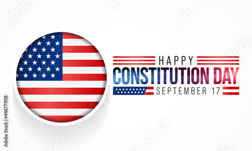 Constitution day of the United States is observed every year on September 17, it is an American federal observance that recognizes the adoption of the U.S Constitution. Vector illustration