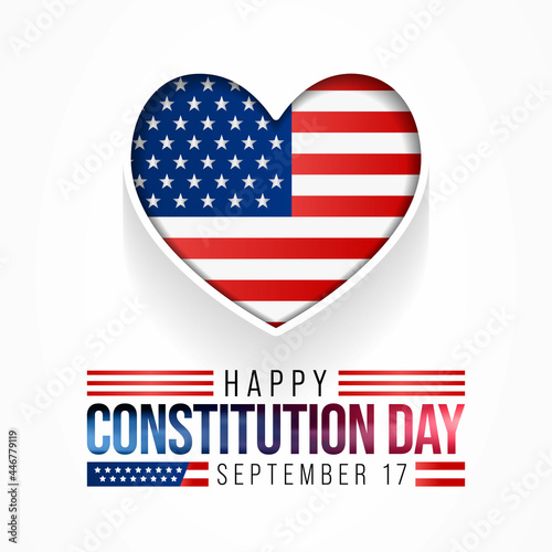 Constitution day of the United States is observed every year on September 17, it is an American federal observance that recognizes the adoption of the U.S Constitution. Vector illustration