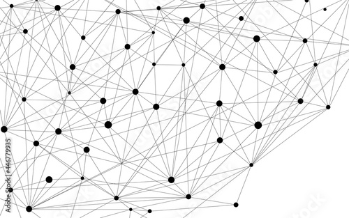 白黒のネットワークをイメージしたアブストラクト素材