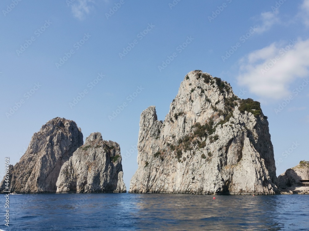 Fototapeta premium Capri Cliffs and Caves Blue Water Coastline Amalfi coast Italy
