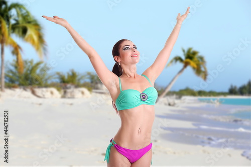 woman in bikini on the beach