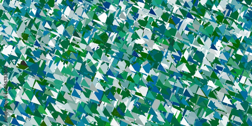 Obraz premium Light green vector backdrop with triangles, lines.