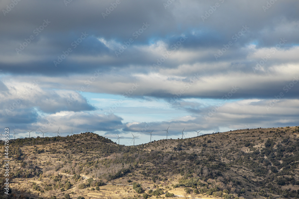 Wind turbines on the Montrella mountains