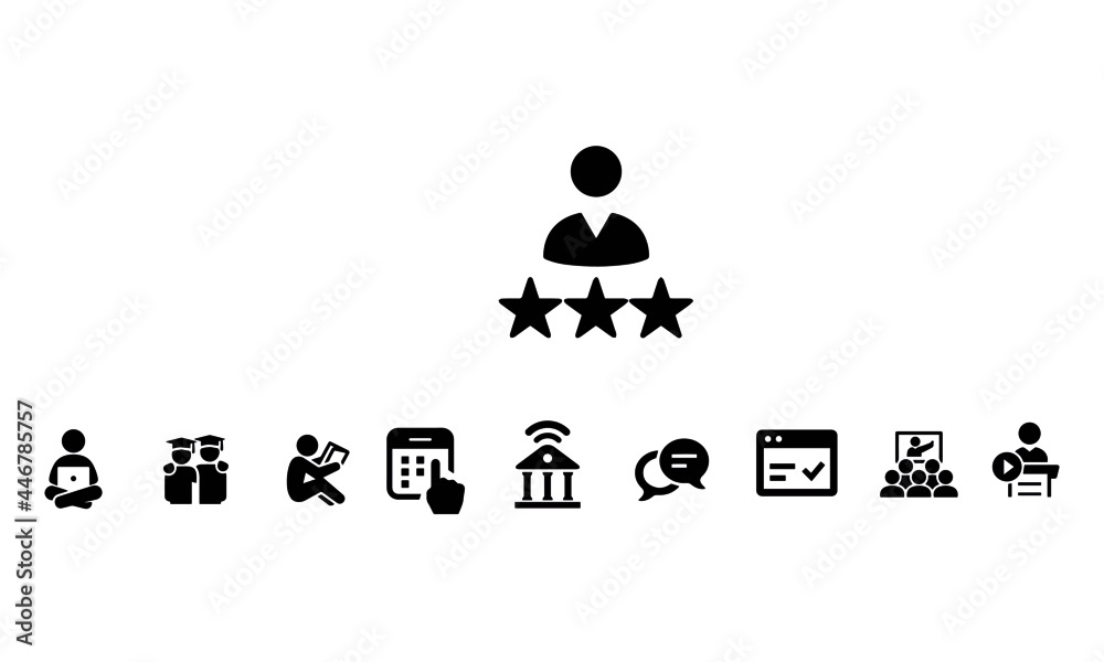 Online Learning Icons vector design 