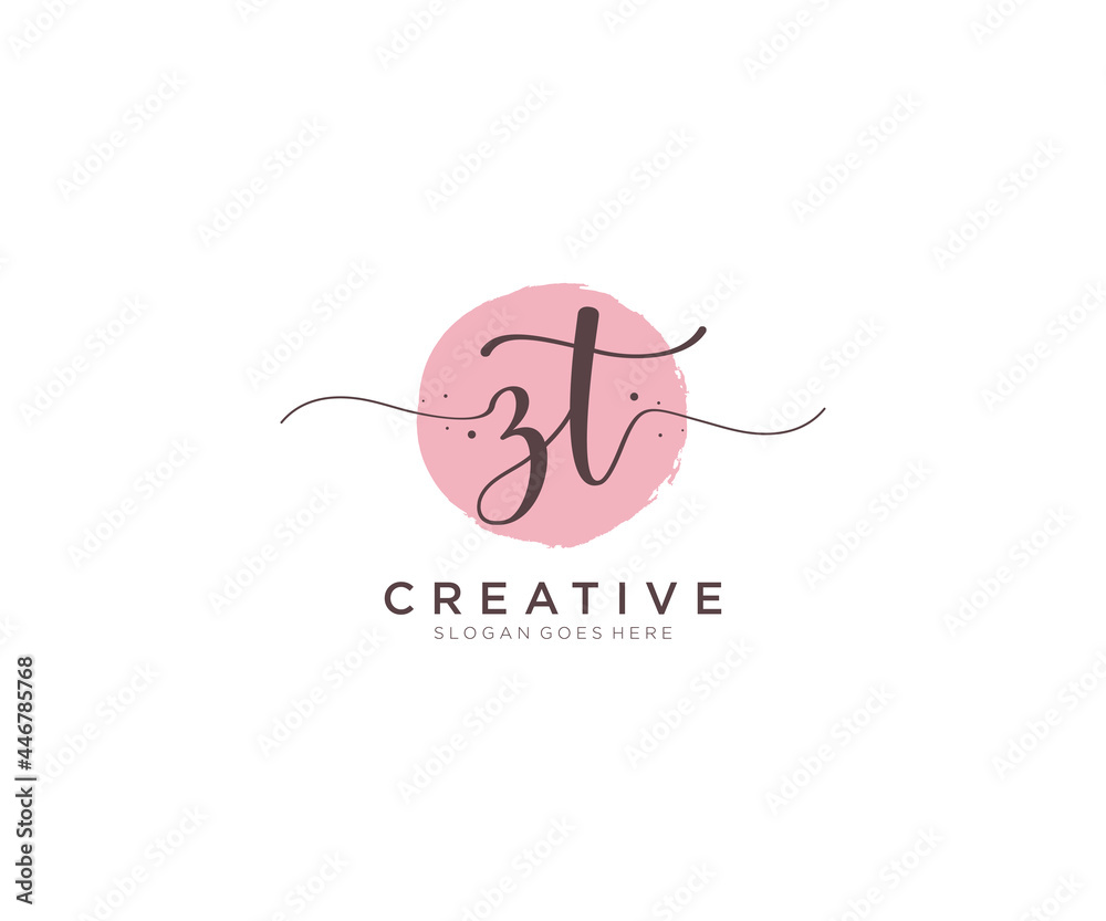 initial ZT Feminine logo beauty monogram and elegant logo design ...