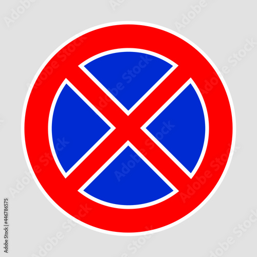 No stop European road sign - Stop forbidden high quality vector illustration signage, official international version