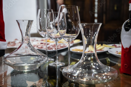 served table in a wine restaurant