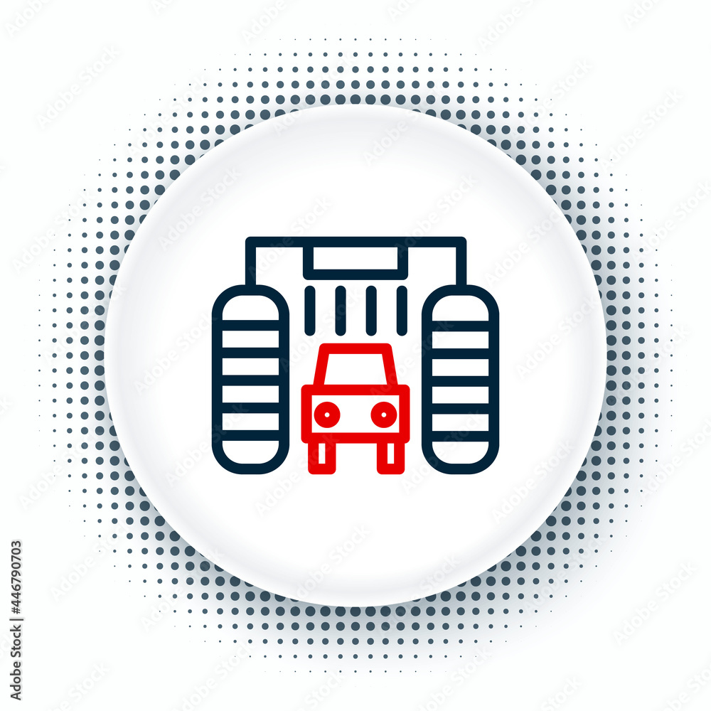 Line Car wash icon isolated on white background. Carwash service and water cloud icon. Colorful outline concept. Vector Line Car wash icon isolated on white background. Carwash service and water cloud icon. Colorful outline concept. Vector