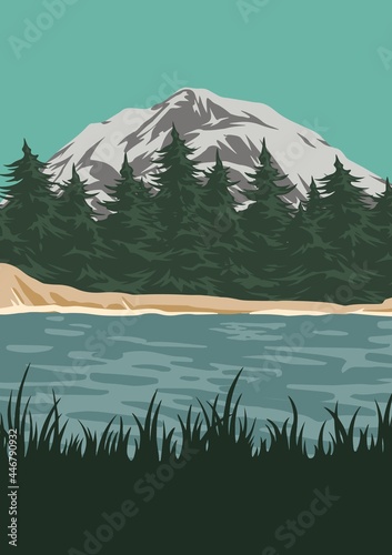 National park vintage colorful poster
