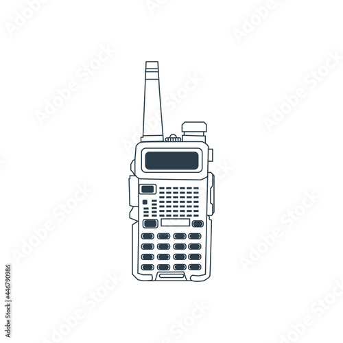 Walkie Talkies thin line icon stock illustration. Handheld amateur ham radios thin line icon.