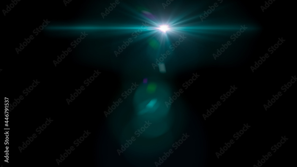 Optical Solar Light Lens Flare Effect Isolated On Black Background ...