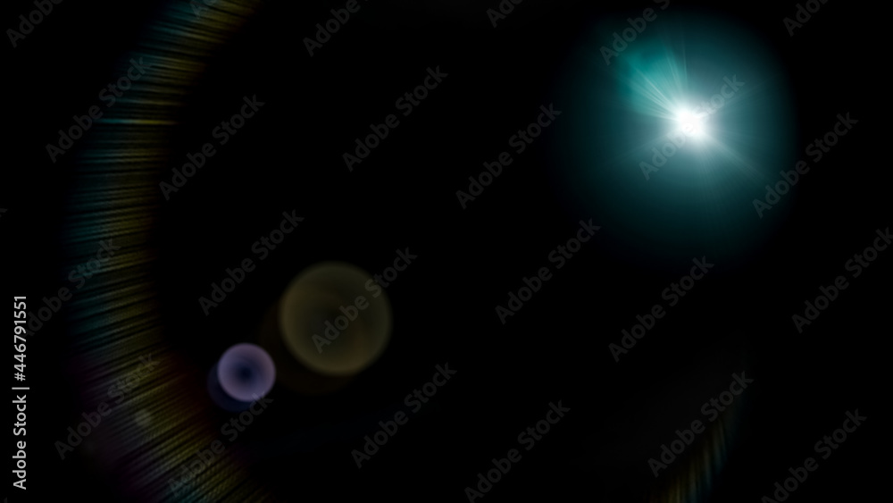 Optical Solar Light Lens Flare Effect Isolated On Black Background ...