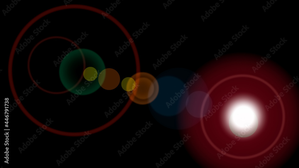 Optical Solar Light Lens Flare Effect Isolated On Black Background ...