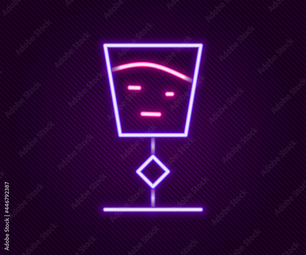 Glowing neon line Wine glass icon isolated on black background. Wineglass sign. Colorful outline concept. Vector Glowing neon line Wine glass icon isolated on black background. Wineglass sign. Colorful outline concept. Vector