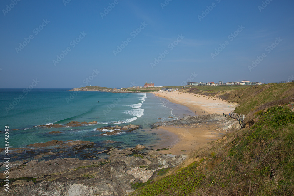 Cornwall coast Newquay Fistral beach one of the best surf beaches in the south west UK