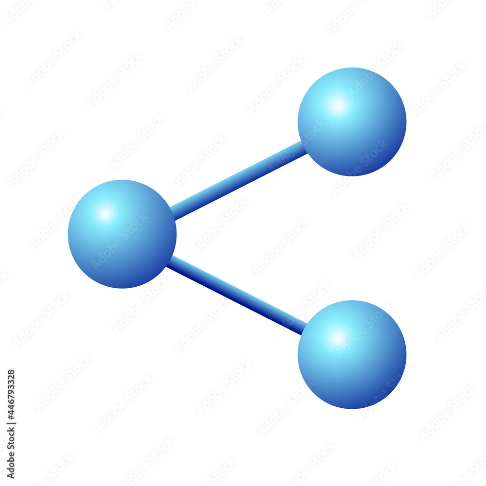 Share and neutron icon in blue color and 3d view Share and neutron icon in blue color and 3d view