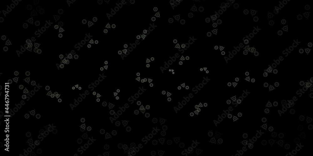 Dark Gray vector background with occult symbols. Dark Gray vector background with occult symbols.