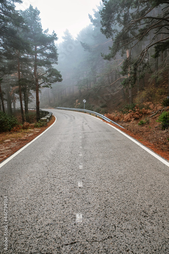 image of foggy mountain road