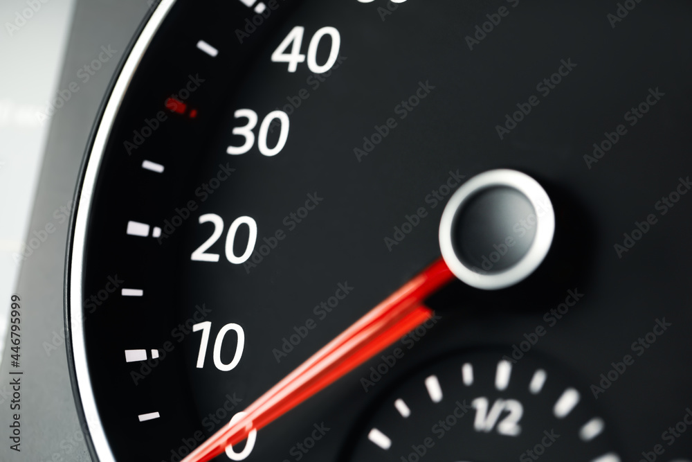 Closeup view of modern electronic car speedometer Closeup view of modern electronic car speedometer
