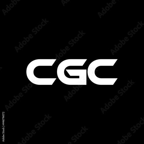 CGC letter logo design with black background in illustrator, vector logo modern alphabet font overlap style. calligraphy designs for logo, Poster, Invitation, etc.